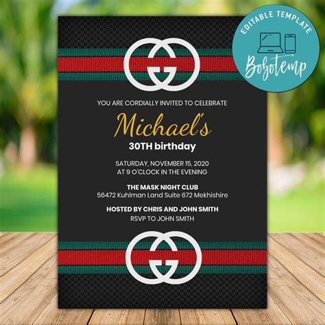 gucci invitations|gucci party ideas.